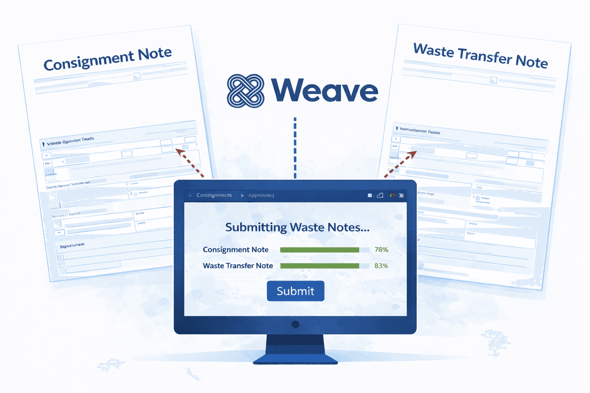 Weave connecting consignment notes and waste transfer notes to DEFRA